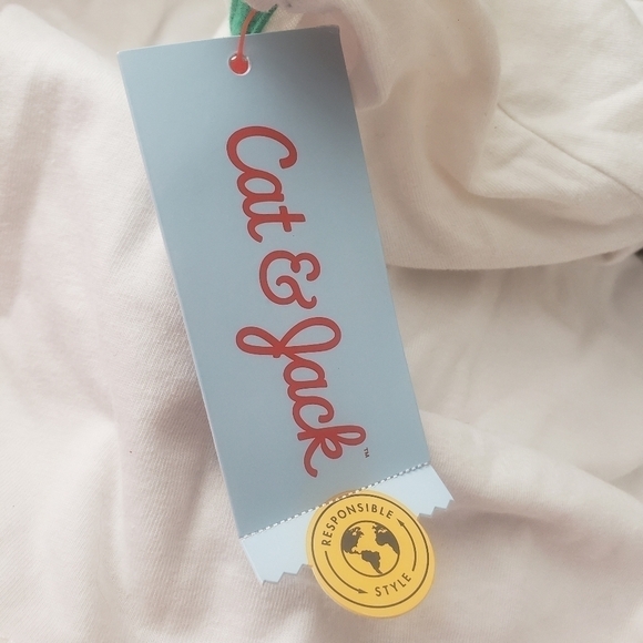 NWT Cat & Jack Penguin Christmas Tree T-Shirt White Long Sleeve Girl's Med 7/8 - Picture 2 of 3